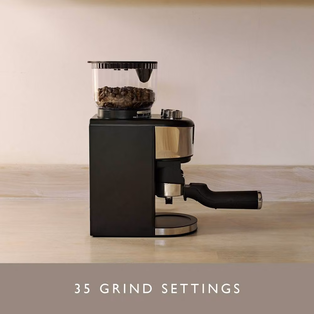 Dualit Burr Coffee Grinder with Stainless Steel Conical Burrs and 35 Settings in Silver – 5