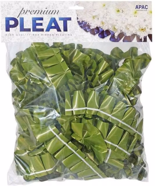 KDMD Premium Moss Green Pleat Ribbon, Width: 5 cm, Length: 10 m – 1