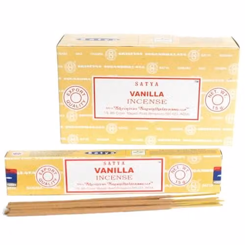 Satya Vanilla Incense Sticks, 15g, Yellow