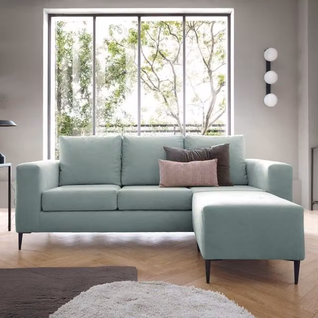 Abakus Direct Capri Reversible Corner Sofa in Pistachio Green with Matching Ottoman – 1