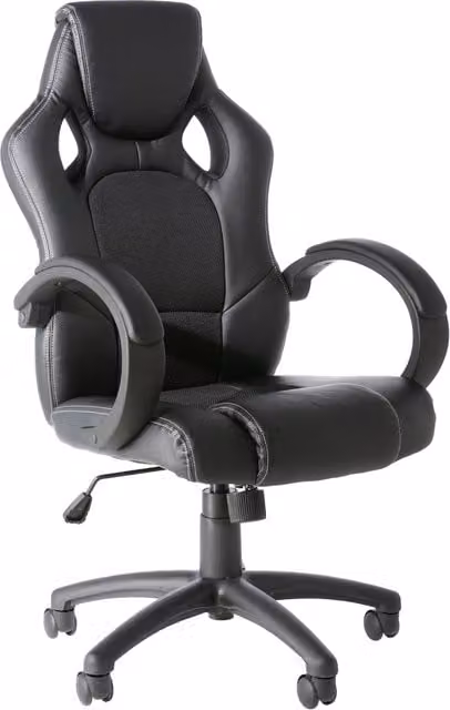 Alphason Daytona Racing-Style Gaming Chair in Black and White with Synthetic Leather and Mesh Finish