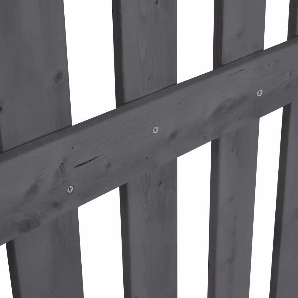 Living and Home Grey Wooden Outdoor Garden Fence Gate with Latch, W: 120 cm, H: 90 cm – 5