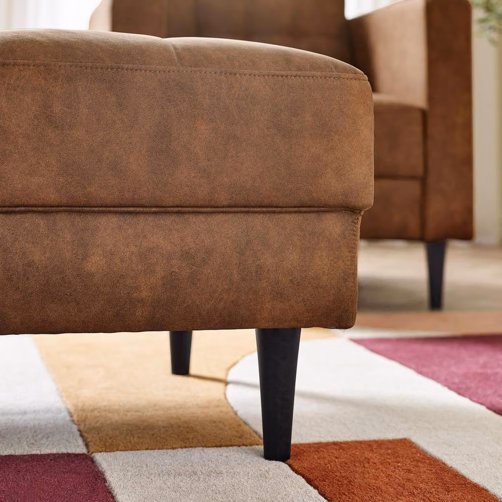 FurnitureboxUK Jade Modern Faux Leather Rectangular Footstool in Brown – 4