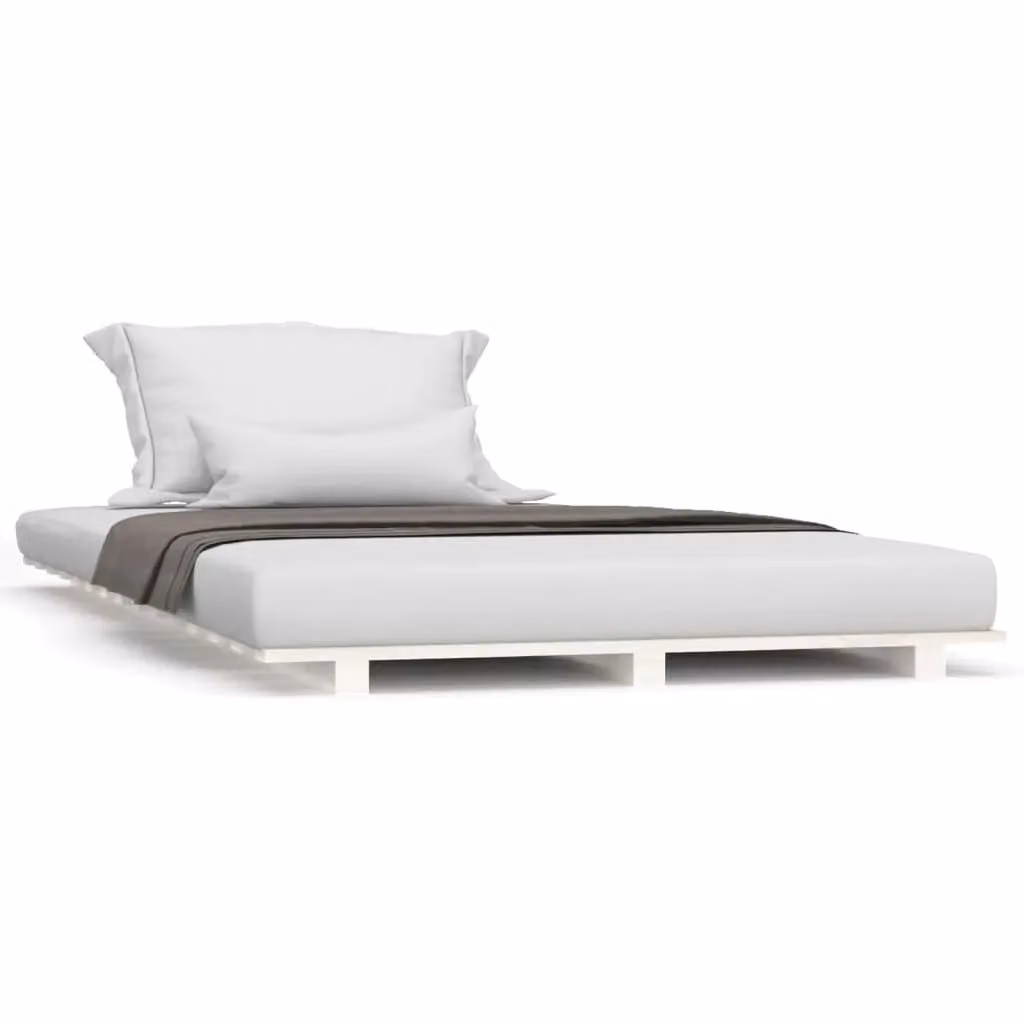 Berkfield Home Single Solid Wood Pine Bed Frame, White, W/D/H: 90 x 190 cm – 2