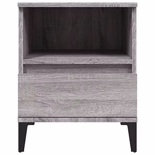 vidaXL Set of 2 Grey Sonoma Bedside Cabinets, W/D/H: 40 x 35 x 50 cm – 5