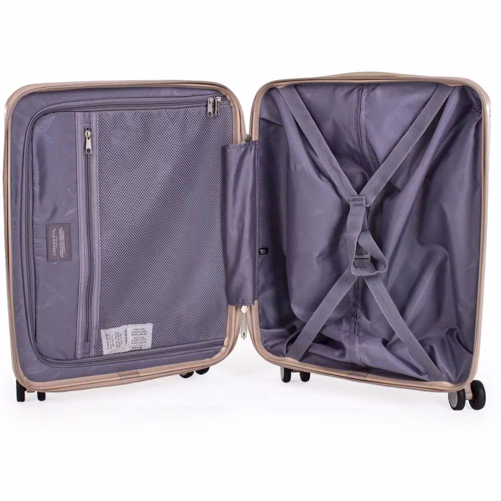 London Fog Cavendish 3-Piece Hard Shell Suitcase Set with 4 Dual Wheels in Metallic Gold – 4