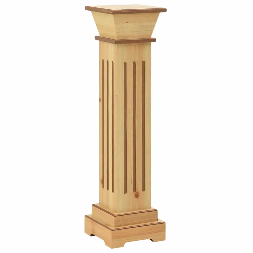 Berkfield Home Classic Square Pillar Plant Stand in Brown MDF, W/D/H: 17 x 17 x 66 cm – 2