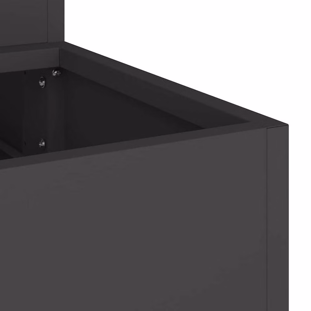 Berkfield Home 3-Tier Modern Garden Planter, Black Steel, W/D/H: 90 x 90 x 35 cm – 5