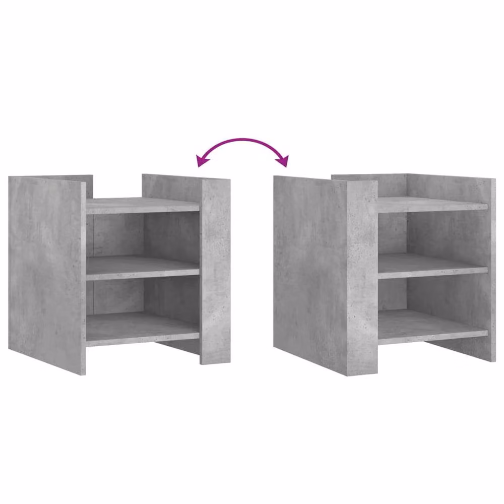 Berkfield Home Decorative Bedside Cabinet in Concrete Grey, W/D/H: 45 x 50 x 50 cm – 3