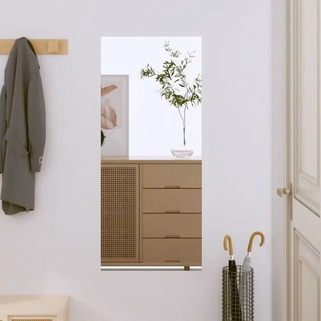 Berkfield Home Classic Rectangular Glass Wall Mirror in Silver, W: 40 cm, H: 80 cm – 1