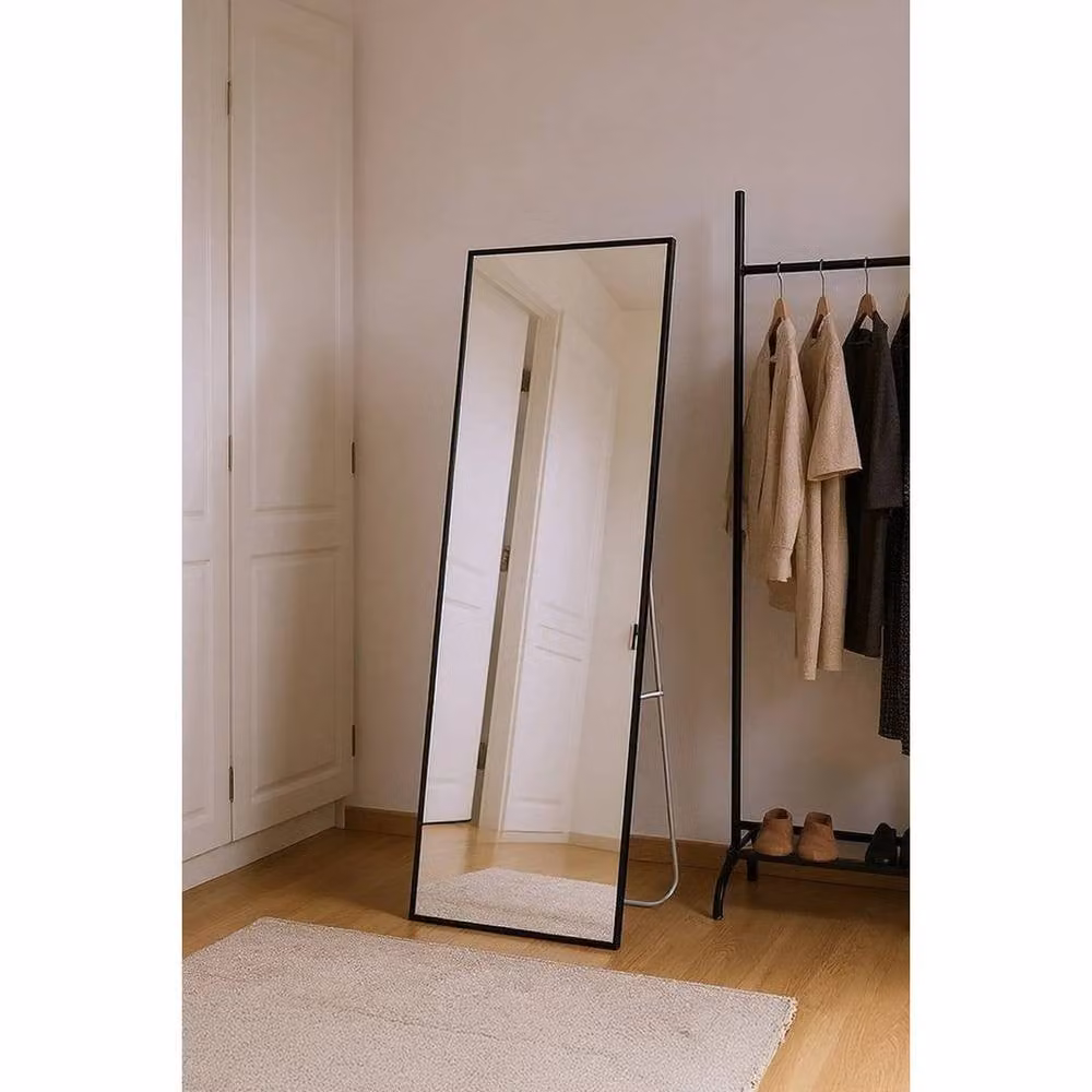 FORGEVIO Full Length Rectangular Dressing Mirror, Black, W: 100 cm, H: 150 cm – 3