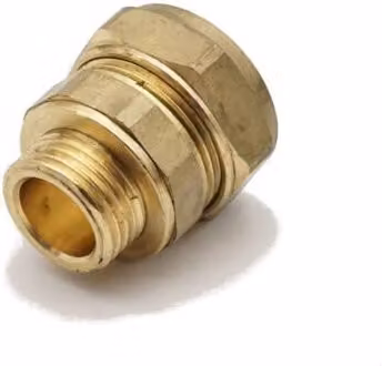 Primaplus Compression Equal Tee 42mm Grey Brass Fitting for Water and Gas