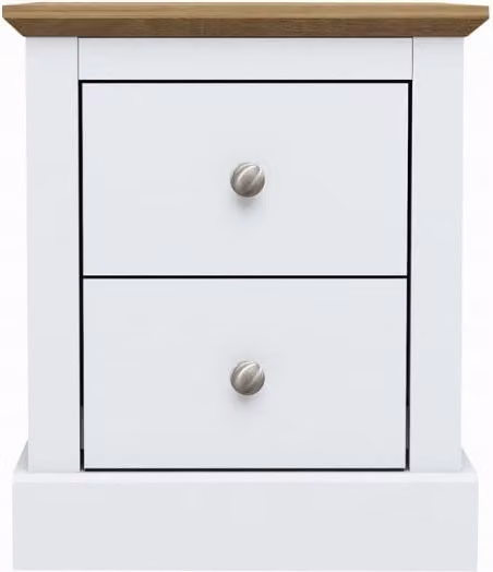 Lemon Pavilion Furniture Devon Bedside Cabinet, White and Oak, W: 45.9 cm, D: 39.5 cm, H: 55.2 cm – 1