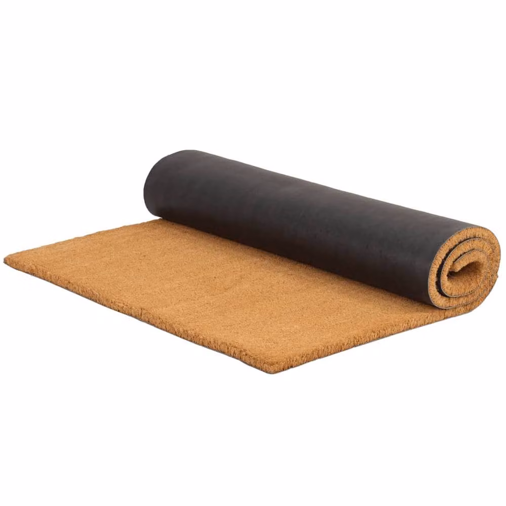 Berkfield Home Natural Coir and PVC Door Mat, Brown, W: 80 cm, D: 100 cm – 2