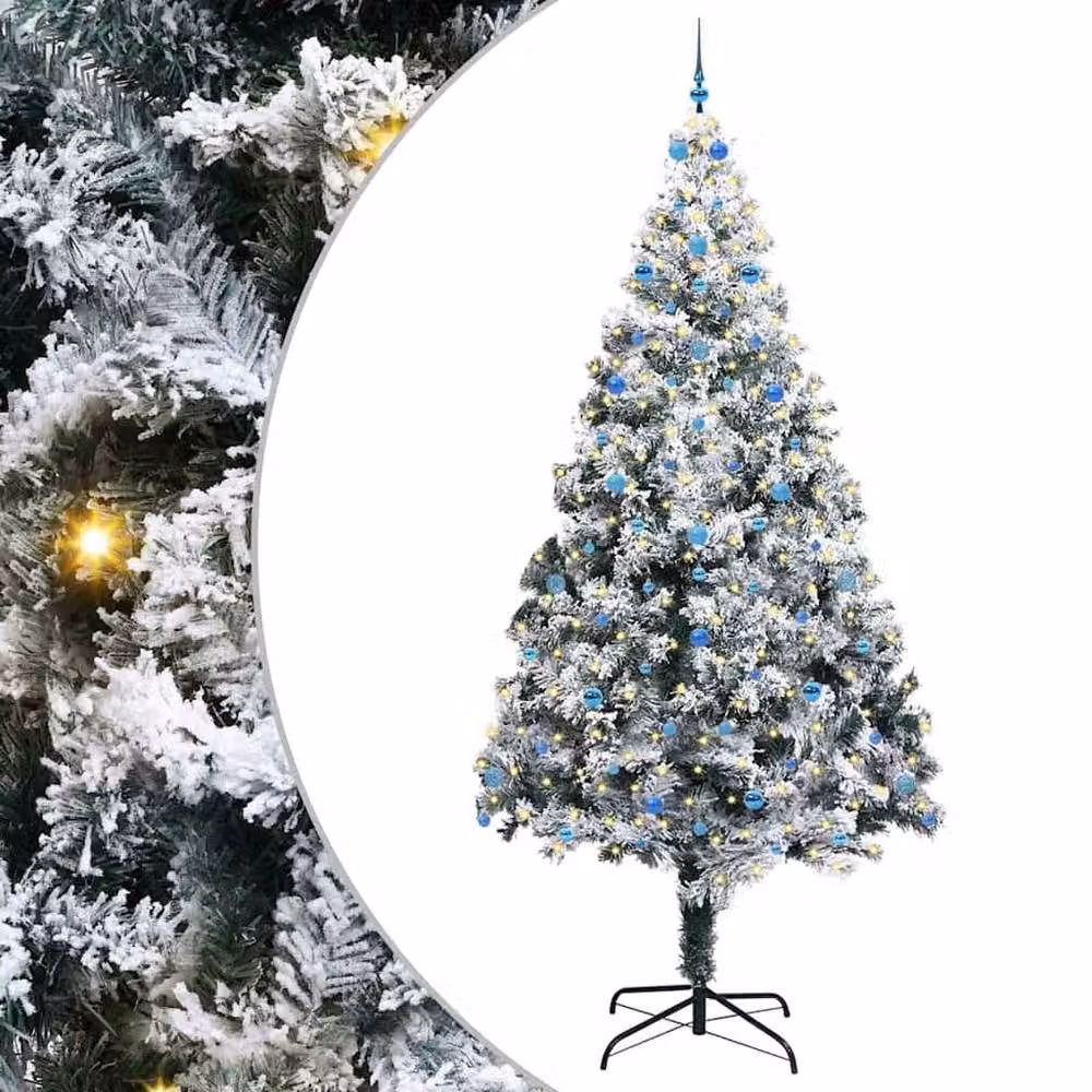 Berkfield Home White PVC Christmas Tree with 300 LEDs and Stand, Height: 300 cm – 2