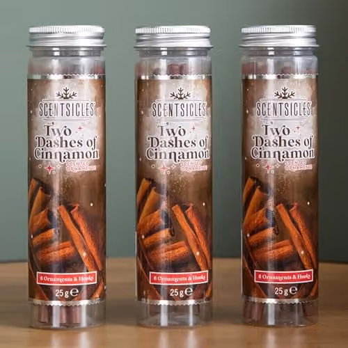 Samuel ALEXANDER Two Dashes of Cinnamon Scented Christmas Hanging Icicle Ornaments, Brown, 3 Packs of 6 x 25g – 1