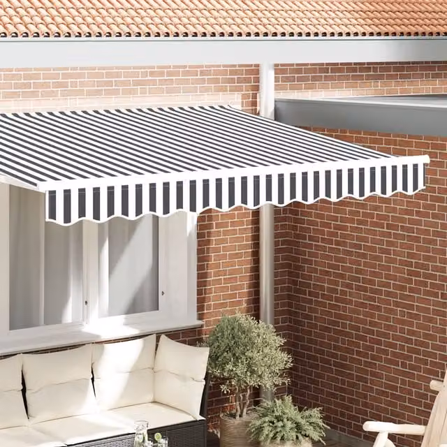 Berkfield Home Awning Valance for 2.5 m Frame, Anthracite and White, W: 230 cm, H: 20 cm – 1