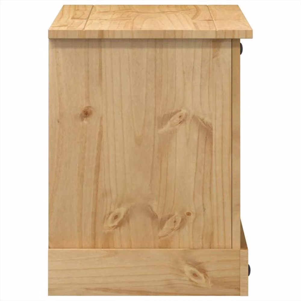 Berkfield Home Corona TV Cabinet in Tan Solid Wood Pine, W/D/H: 100 x 40 x 52 cm – 3