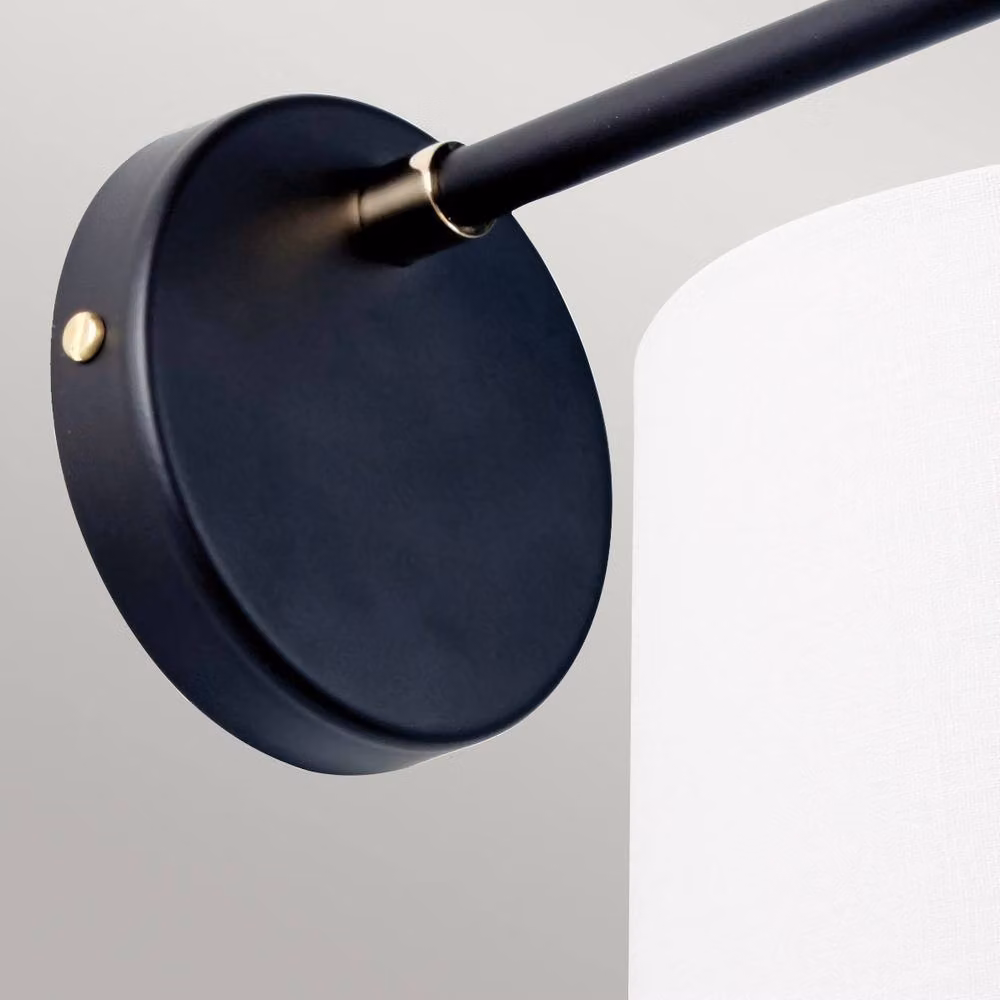Netlighting Balance Wall Lamp with Black Fabric Shade and Polished Nickel Metal Finish – 2