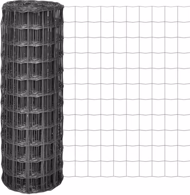 Berkfield Home Euro Fence Steel PVC Coated Fencing, Grey, 25 x 1 m – 1