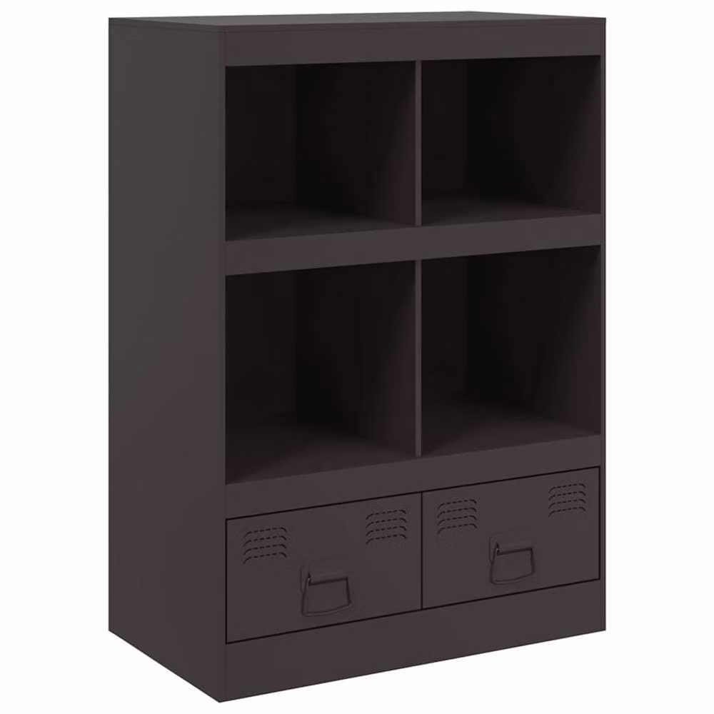 Berkfield Home Industrial Matt Black Steel Highboard W/D/H: 67 x 39 x 95 cm – 3