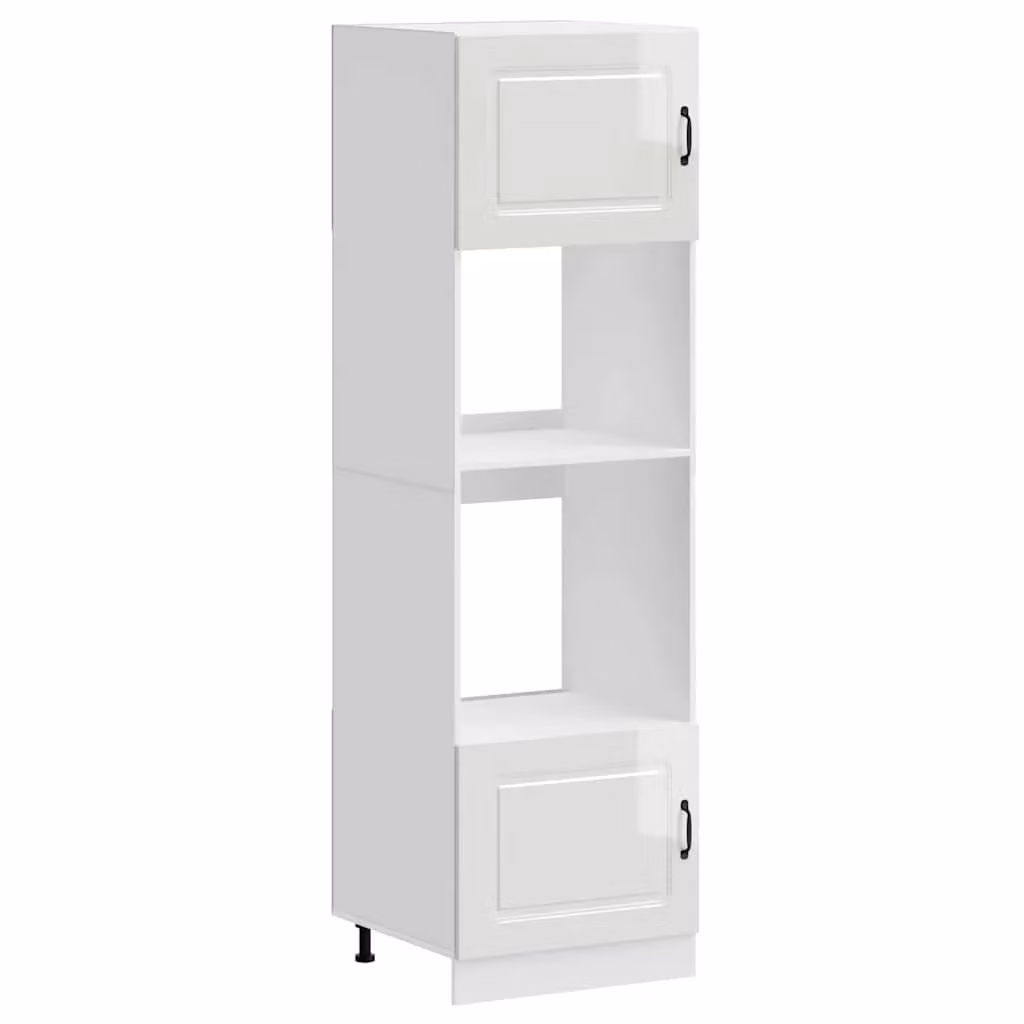 Berkfield Home Lucca Gloss White Engineered Wood Freestanding Oven Cabinets, 2 Pack