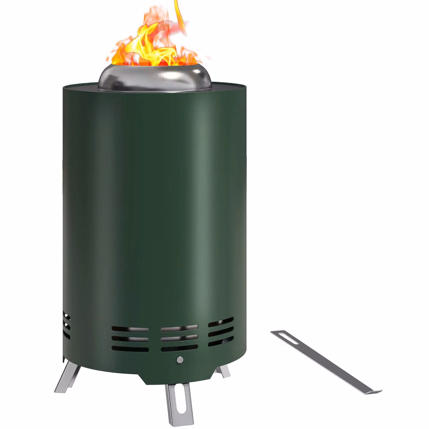 OUTSUNNY Stainless Steel Smokeless Wood Burning Garden Fire Pit in Green – 2