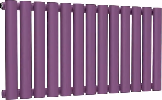 Lux Heat Oval Horizontal Single Wall Mounted Radiator, Purple, W: 78.0 cm, H: 40.0 cm, D: 40.0 cm