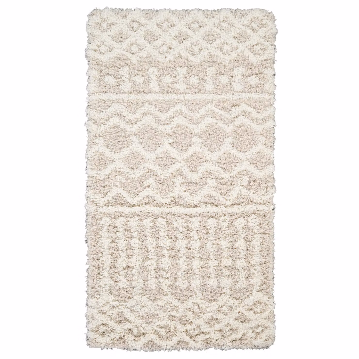 Livabliss Urban Geometric Shag Rug in Beige, Blue, Pink and Grey, W/D/H: 160 x 220 cm – 1