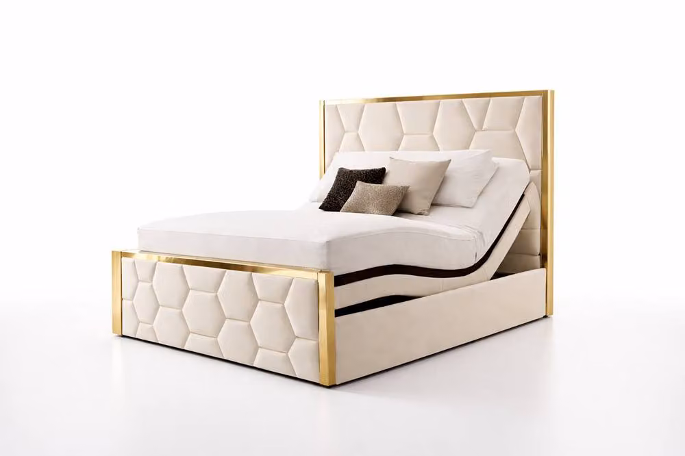 Paradise Beds Ltd Deluxe Electric Adjustable Mobility Bed with Memory Foam Mattress in Silver, W/D: 140 x 200 cm – 2