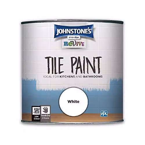 Johnstone's Upcycling Tile Paint in White, 750ml