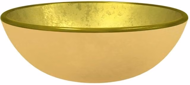 Berkfield Home Gold Tempered Glass Basin W: 35 cm, D: 12 cm, H: 12 cm – 1
