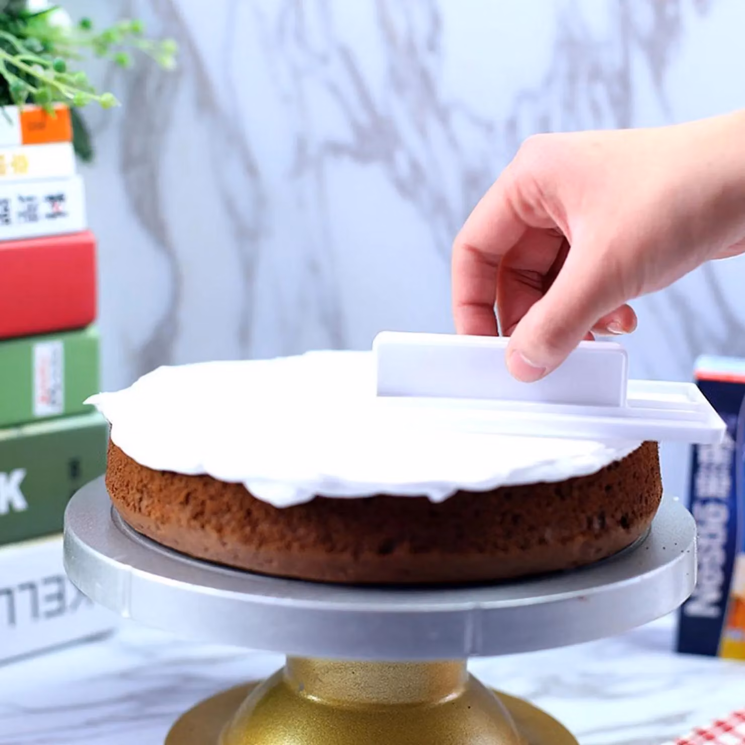 Xample White Plastic Cake Decorating Spatula for Icing, Fondant and Pastry – 2