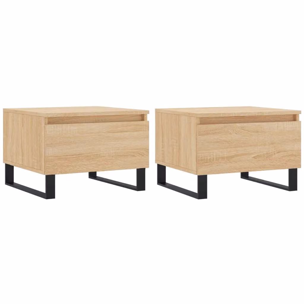 Berkfield Home Set of 2 Nested Coffee Tables in Sonoma Oak Brown, W/D/H: 50 x 46 x 35 cm – 2