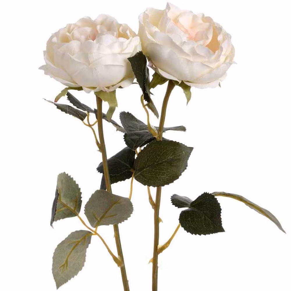 Lemon Pavilion Blush Garden Rose Artificial Flower in Pink and White, W: 9 cm, D: 9 cm, H: 64 cm – 2