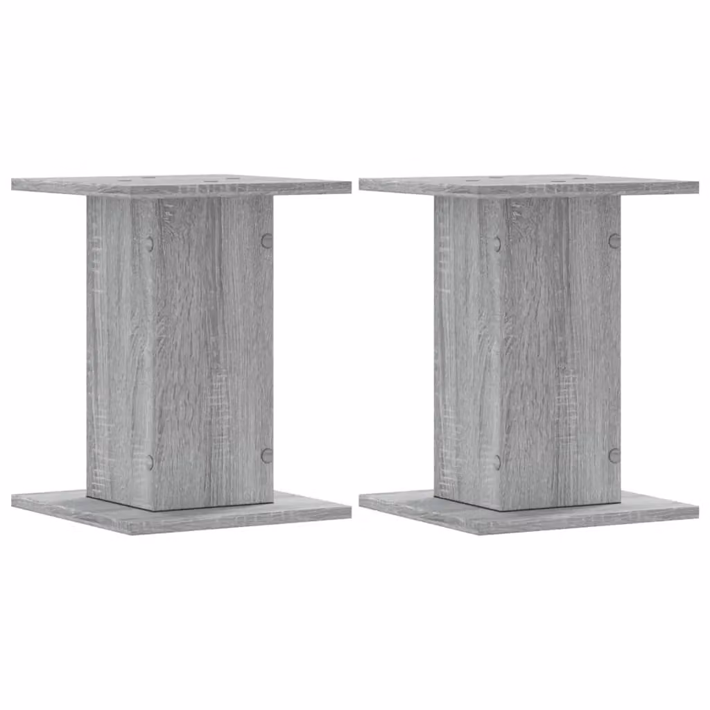 Berkfield Home Set of 2 Modern Grey Plant Stands in Engineered Wood, W/D/H: 30 x 30 x 40 cm – 2