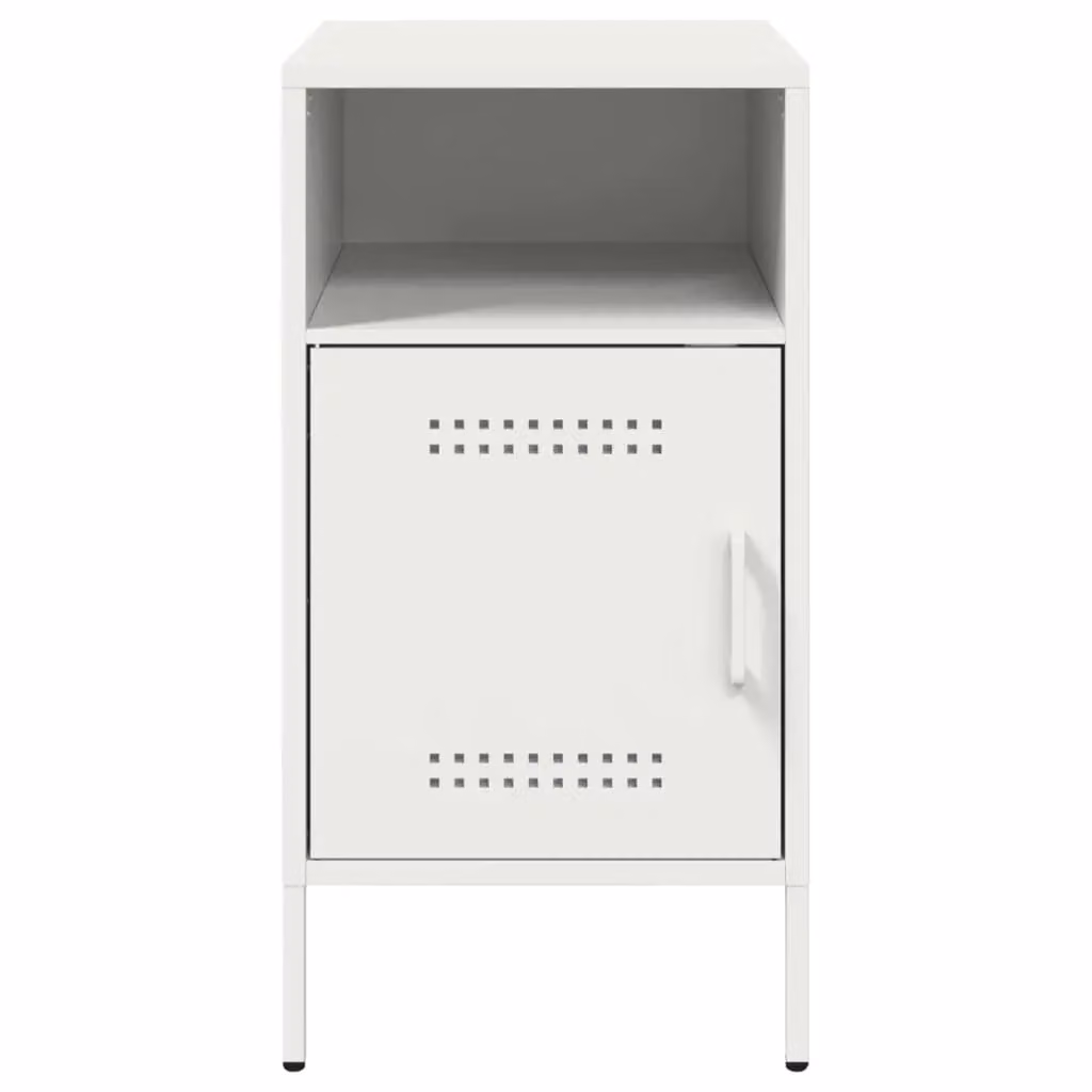 Berkfield Home Set of 2 White Steel Bedside Cabinets W/D/H: 36 x 39 x 68 cm – 2