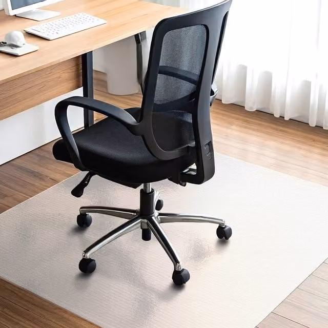 Hometex Solutions Premium Polycarbonate Heavy Duty Chair Mat for Hard Floors, Transparent, W: 150 cm, D: 116 cm, H: 0.16 cm