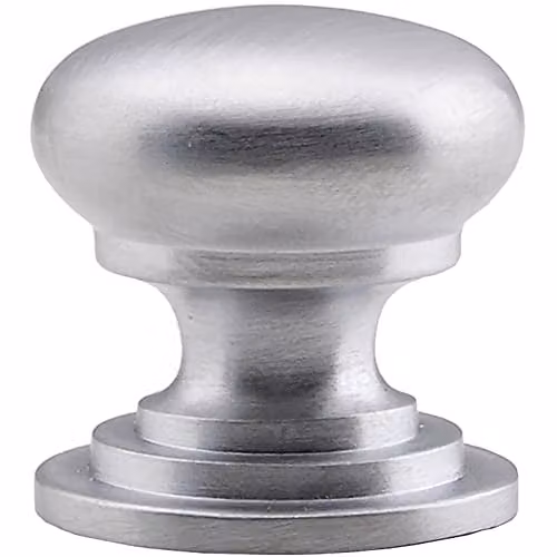 Loops Victorian Round Cupboard Door Knob in Satin Chrome, 3.8 cm Diameter
