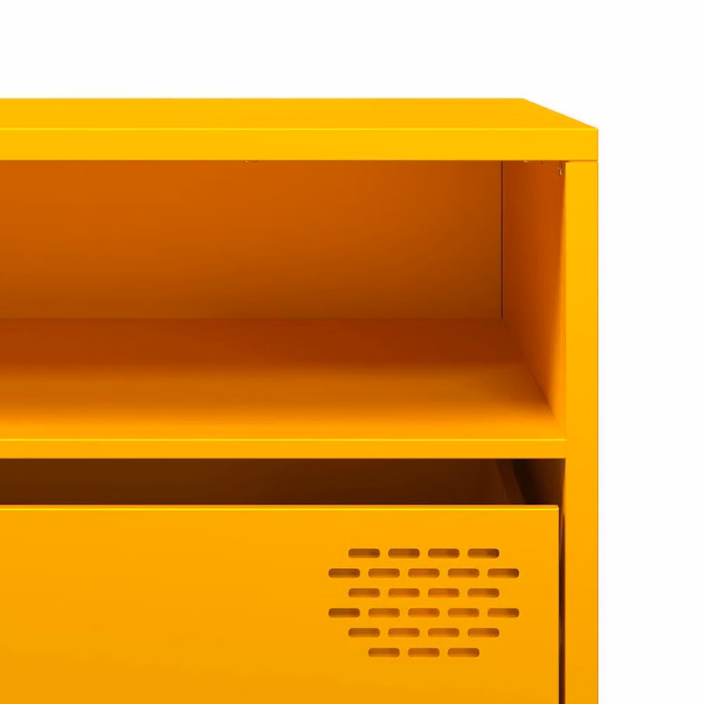 Berkfield Home Industrial TV Cabinet in Matt Mustard Yellow, W/D/H: 202 x 39 x 43.5 cm – 5