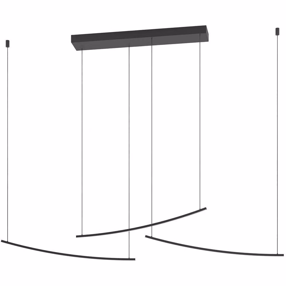 Loops Modern Black LED Pendant Light with Height Adjustable Metal Design – 2