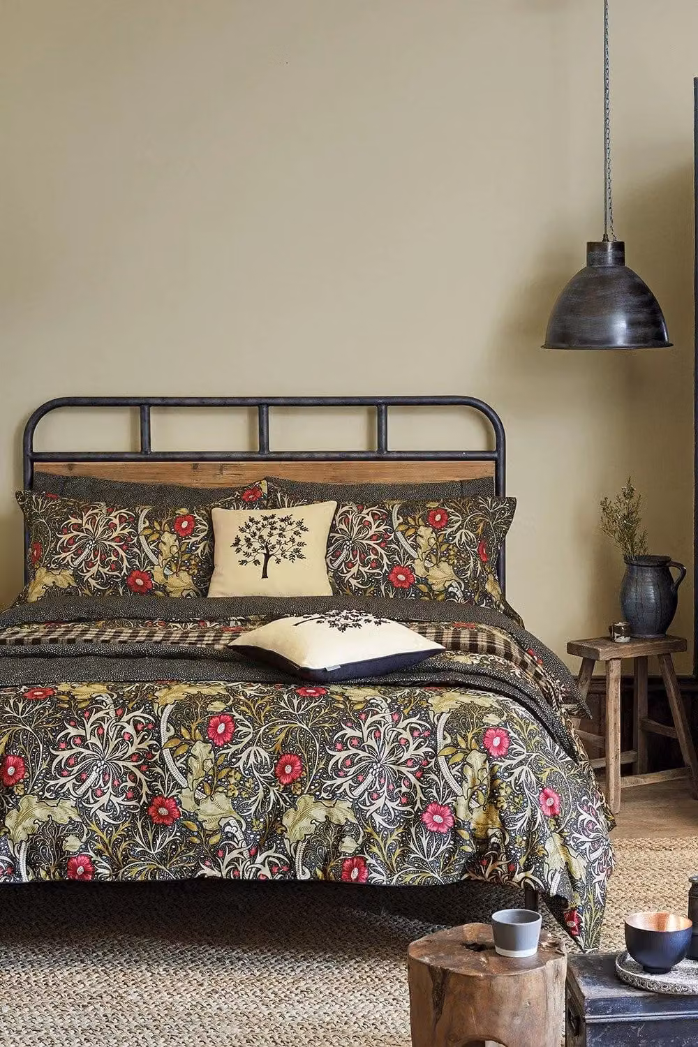 Morris & Co Seaweed Cotton Percale Standard Pillowcase Pair, Black – 2