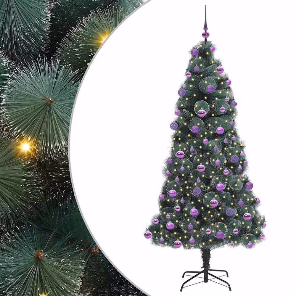 Berkfield Home Pre-lit Artificial Christmas Tree with Ball Set, Green, Height: 210 cm – 2