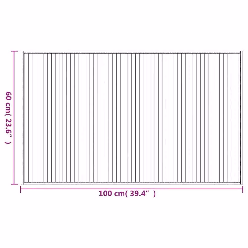 Berkfield Home Rectangular Bamboo Rug in Dark Grey, W: 100 cm, D: 60 cm – 5