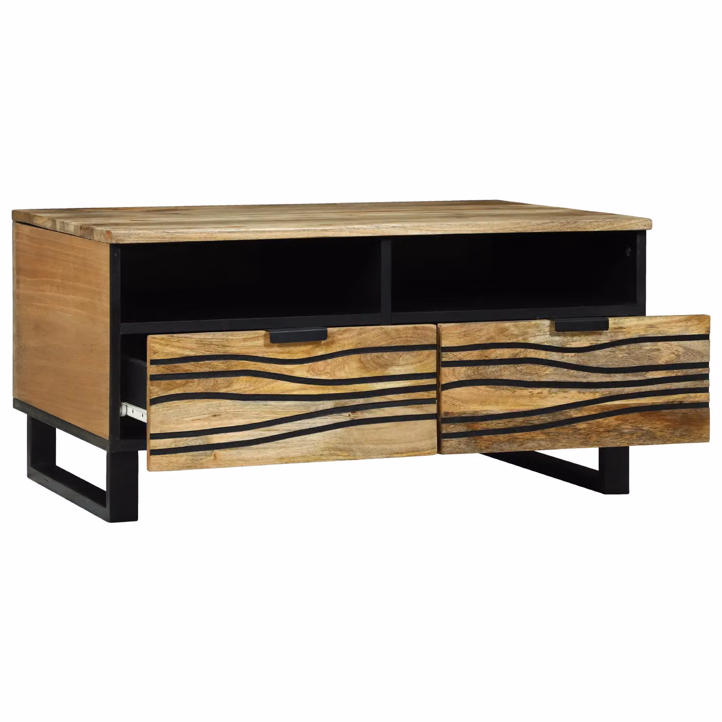Berkfield Home Modern Rectangular Coffee Table in Brown Solid Mango Wood, W: 80 cm, D: 54 cm, H: 40 cm – 2