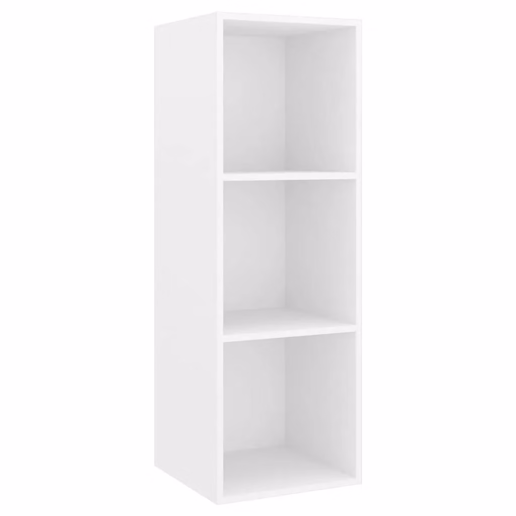 Berkfield Home Wall-mounted White MDF TV Cabinet W/D/H: 37 x 37 x 107 cm – 1