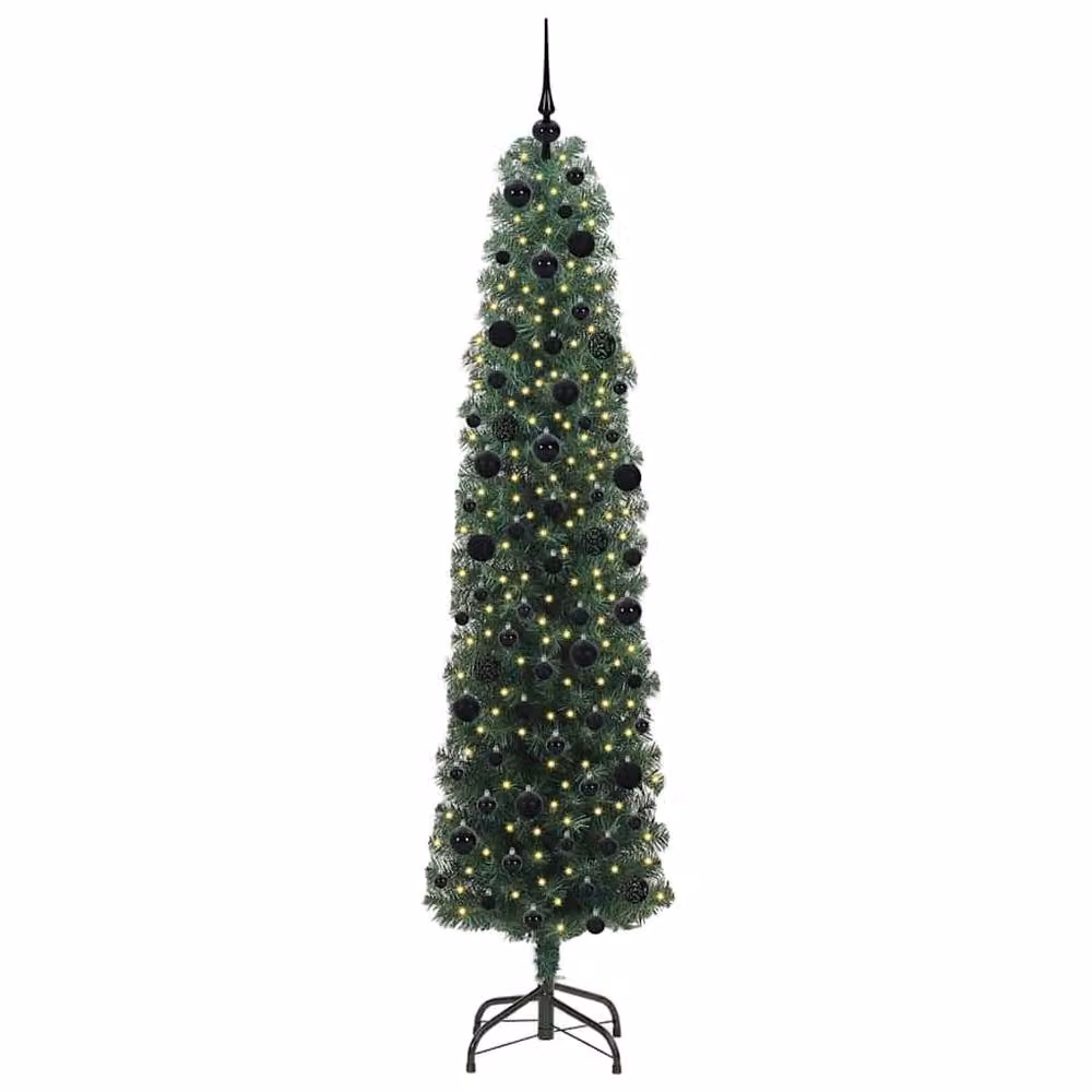 Berkfield Home Artificial Green Christmas Tree with 300 Warm White LEDs and Stand, Height: 240 cm – 3