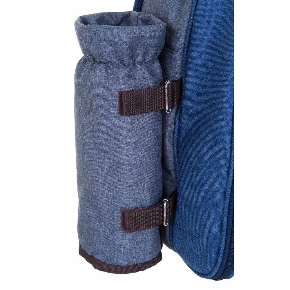 Kelvenix Picnic Backpack Set for 4 People in Blue with Stainless Steel Accessories – 4