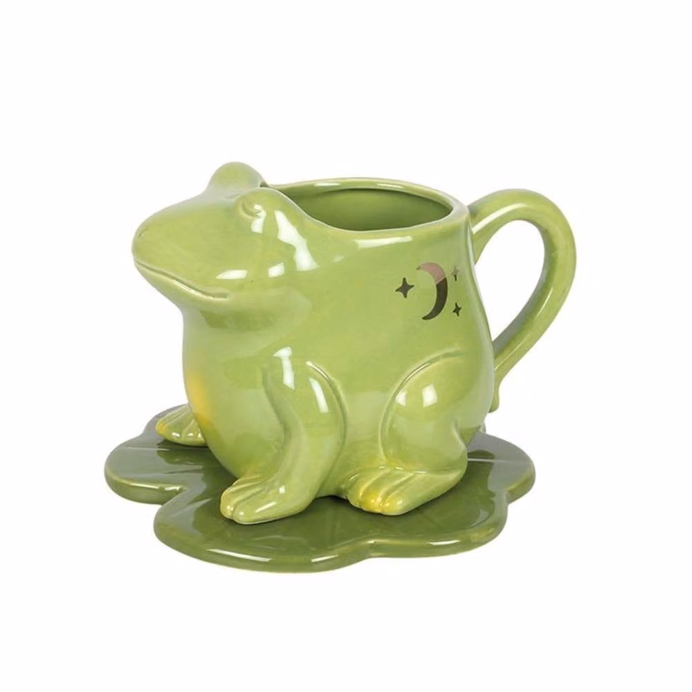 Uniqueful Luna Frog Shaped Ceramic Mug in Green – 2