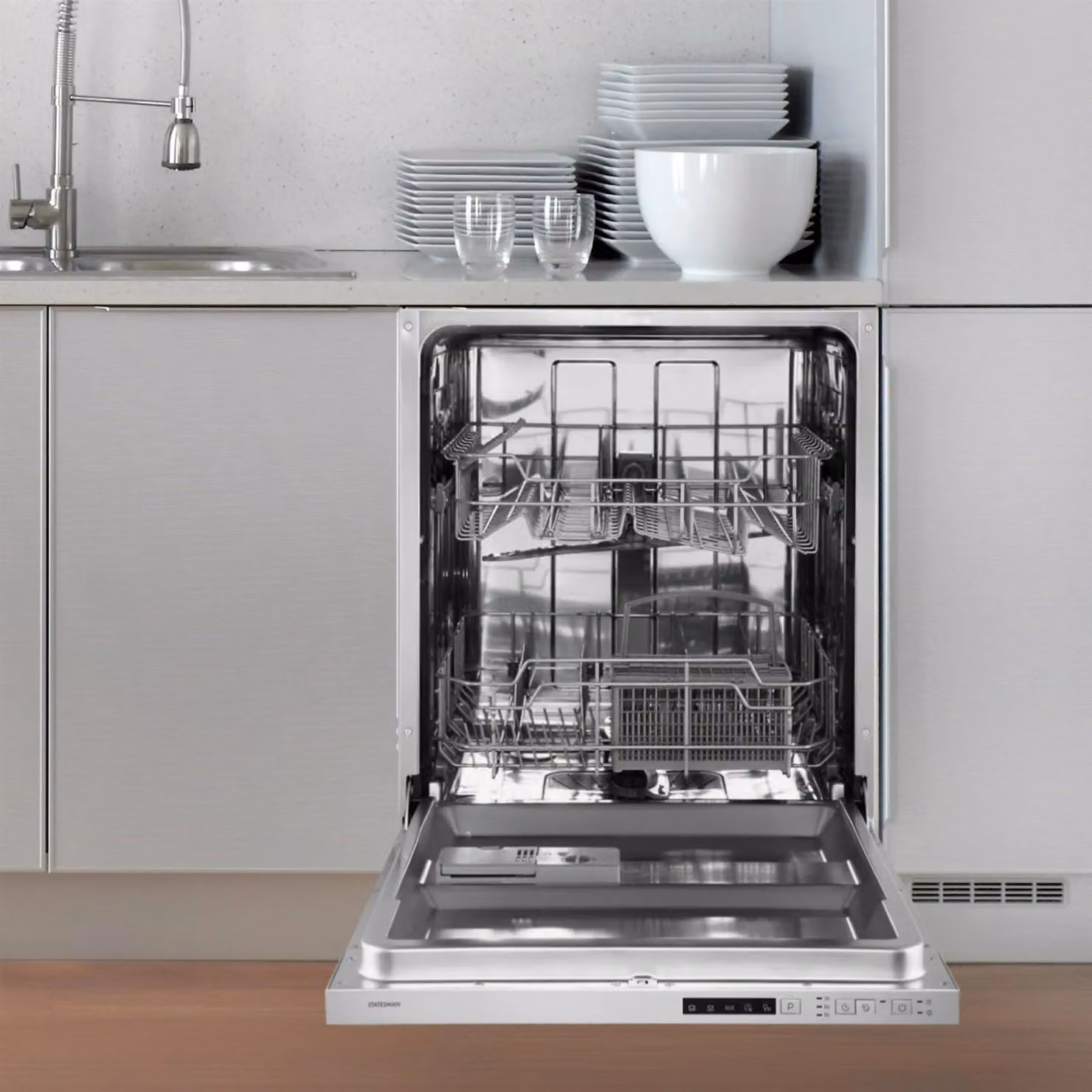 Statesman Fully Integrated 14 Place Dishwasher in White – 2